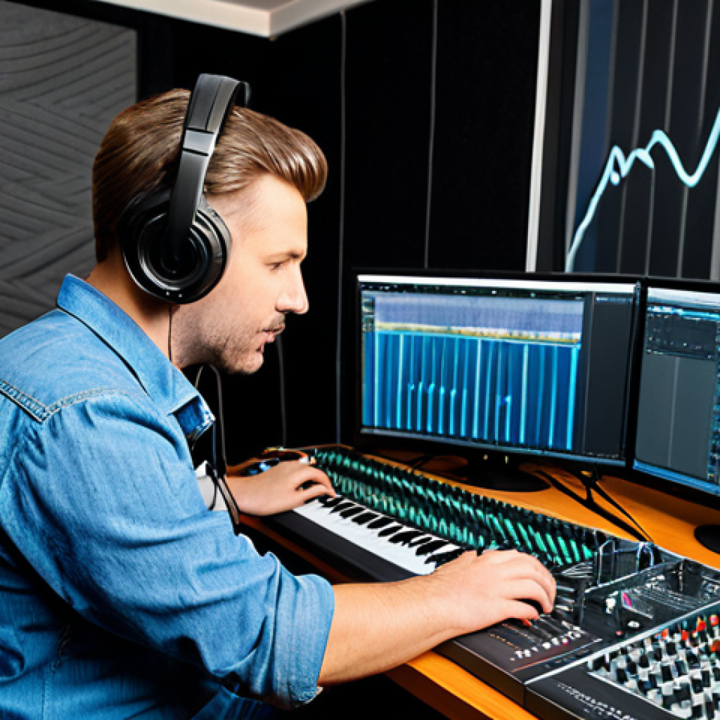 Acoustic Engineer at Work**

"A professional acoustic engineer, fully clothed in appropriate work attire (jeans and a button-down shirt), working in a soundproofed recording studio. The room is filled with sound equipment, including microphones, mixing boards, and studio monitors. He is analyzing sound wave patterns on a computer screen. Perfect anatomy, correct proportions, natural pose, well-formed hands, proper finger count. Professional setting, safe for work, appropriate content, modest, professional."

**