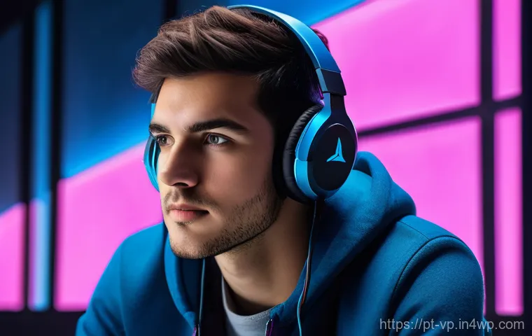 입체 사운드 시스템의 고급 기능 탐구 - **Prompt 1: Immersive Gaming with 3D Audio**
"A young adult, wearing stylish, comfortable casual...
