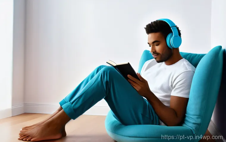 입체 사운드 기술의 진화와 현재 - **Prompt 1: Immersive Personal Audio Experience**
"A young adult (around 18-22 years old, gender...