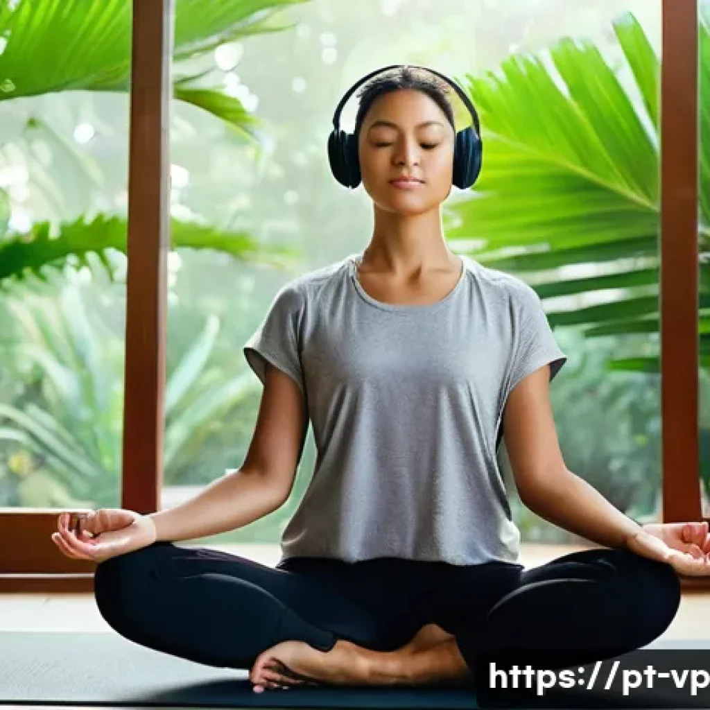 2023년 최신 입체 사운드 기술 트렌드 - **Prompt 1: Serene Spatial Audio Meditation**
* **Subject:** A young adult, gender-neutral, in...